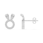 moissanite bunny-rabit stud earrings in sterling silver